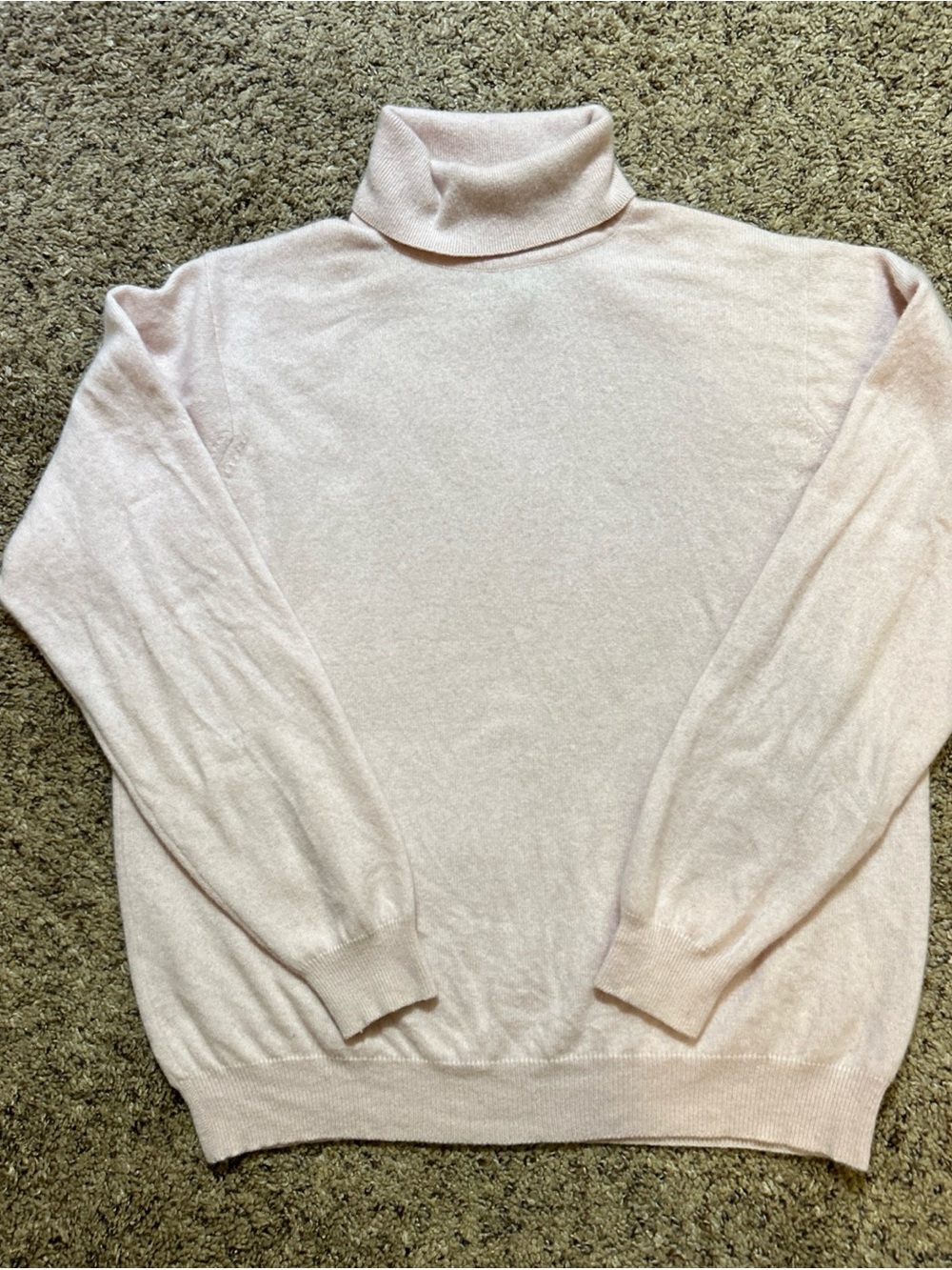 Vintage Carroll Reed Pink Cashmere Turtleneck Sweater Womens Sz Large